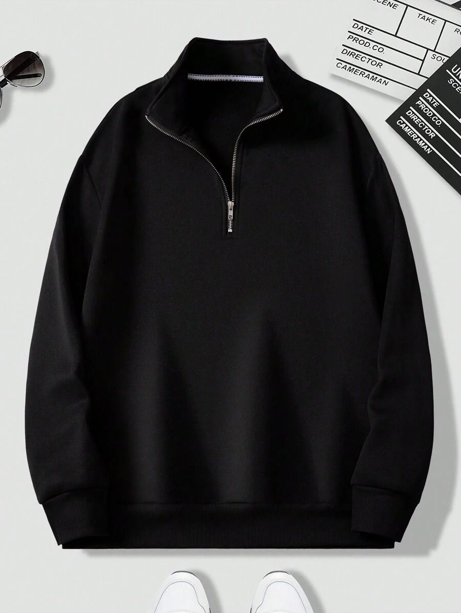 CotiQ Men Full Sleeve Solid Sweatshirt