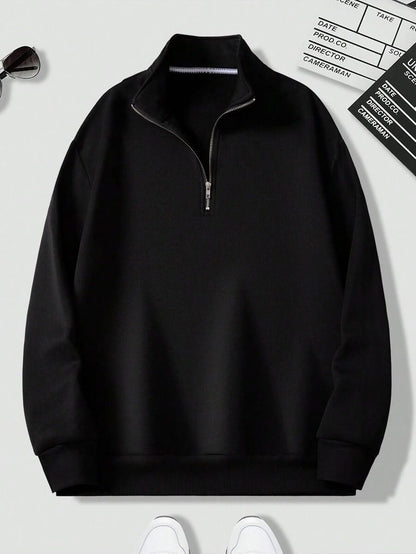 CotiQ Men Full Sleeve Solid Sweatshirt
