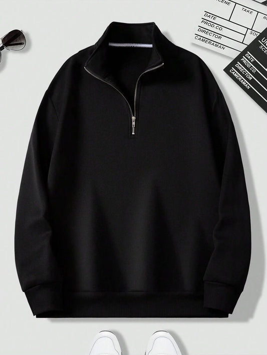 CotiQ Men Full Sleeve Solid Sweatshirt